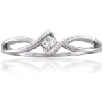 10k White Gold Princess-cut Diamond Promise Ring (1/10 cttw, I-J, I1-I2)