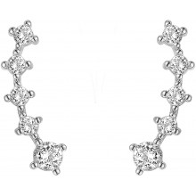 FREE Pearl Earrings With 14K Gold Plated Sterling Silver Post Crawler Earring Cuff Climber Earrings