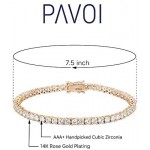 PAVOI 14K Gold Plated Cubic Zirconia Classic Tennis Bracelet | Gold Bracelets for Women | Size 6.5-7.5 Inch PAVOI 14K Gold Plated Cubic Zirconia Classic Tennis Bracelet | Gold Bracelets for Women | Size 6.5-7.5 Inch