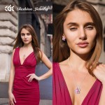 CDE Love Heart Necklaces and Earrings Jewelry Set for Women White Gold Plated/Rose Gold Tone Crystals Birthstone Gifts for Party/Anniversary Day/Birthday CDE Love Heart Necklaces and Earrings Jewelry Set for Women White Gold Plated/Rose Gold Tone Crystals Birthstone Gifts for Party/Anniversary Day/Birthday